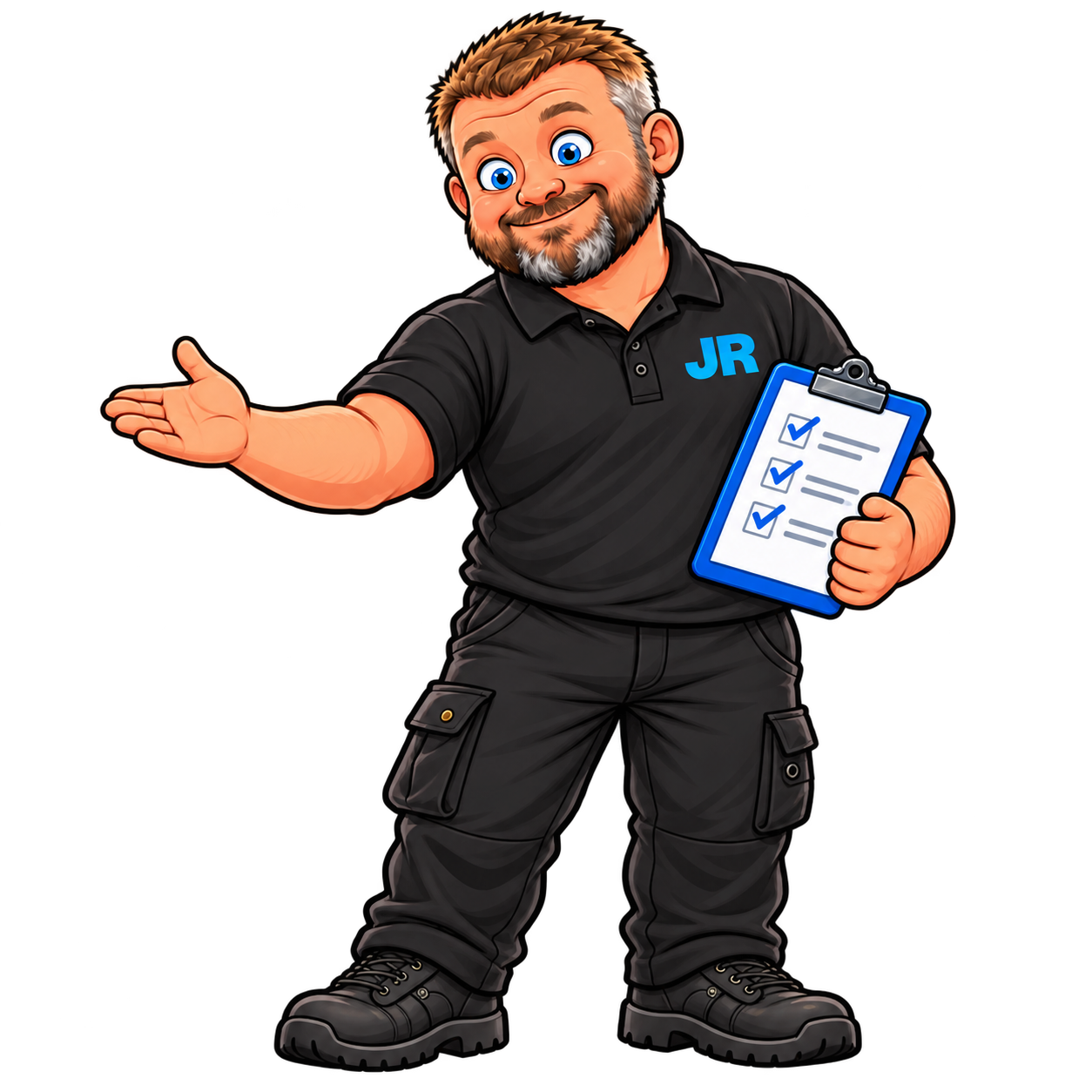 Cartoon JR with his appointment clipboard