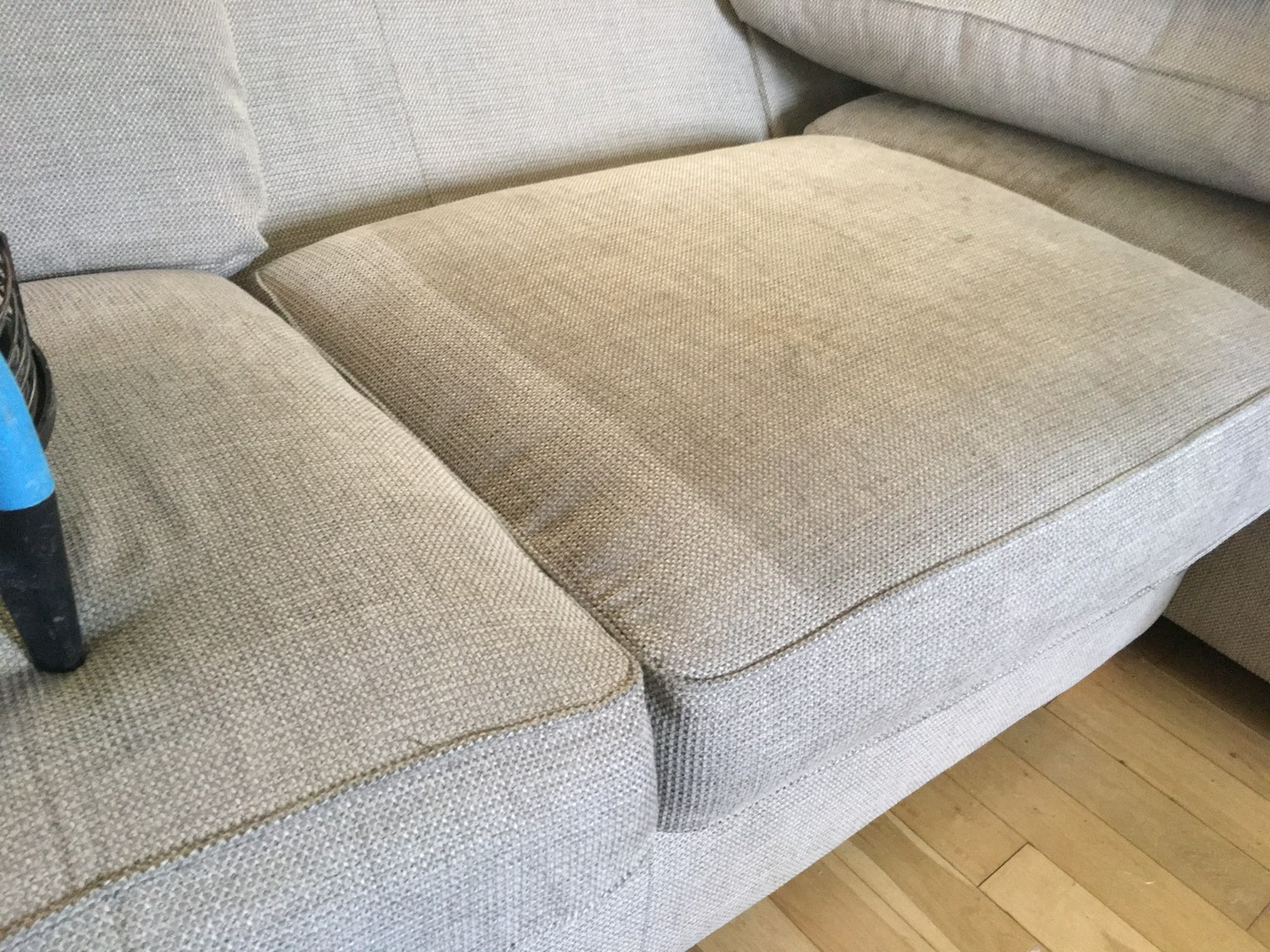 Grey fabric sofa seat from JR’s upholstery cleaning gallery